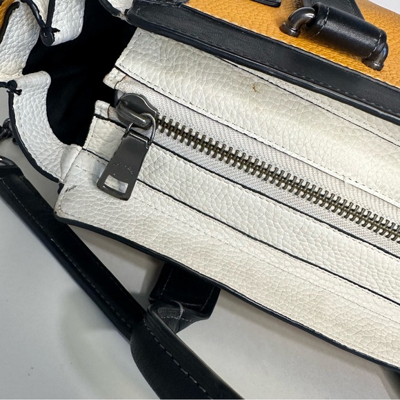 Coach Rare Color Block Swagger 27 Pebble Leather Chain Strap Shoulder Bag - Picture 7 of 14